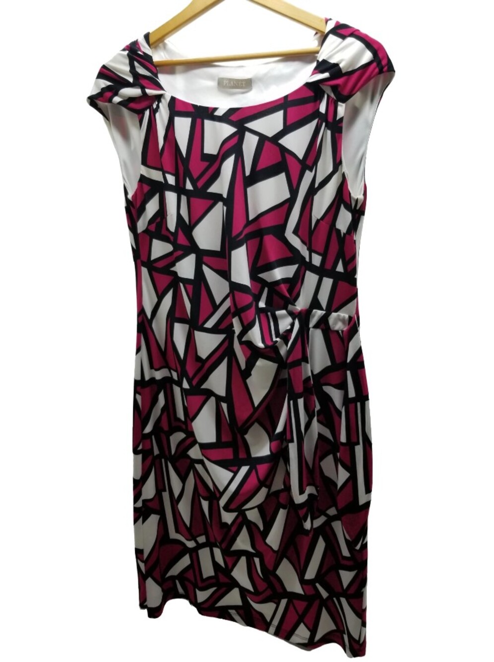 Planet Pink & Black Geometric Sheath Dress